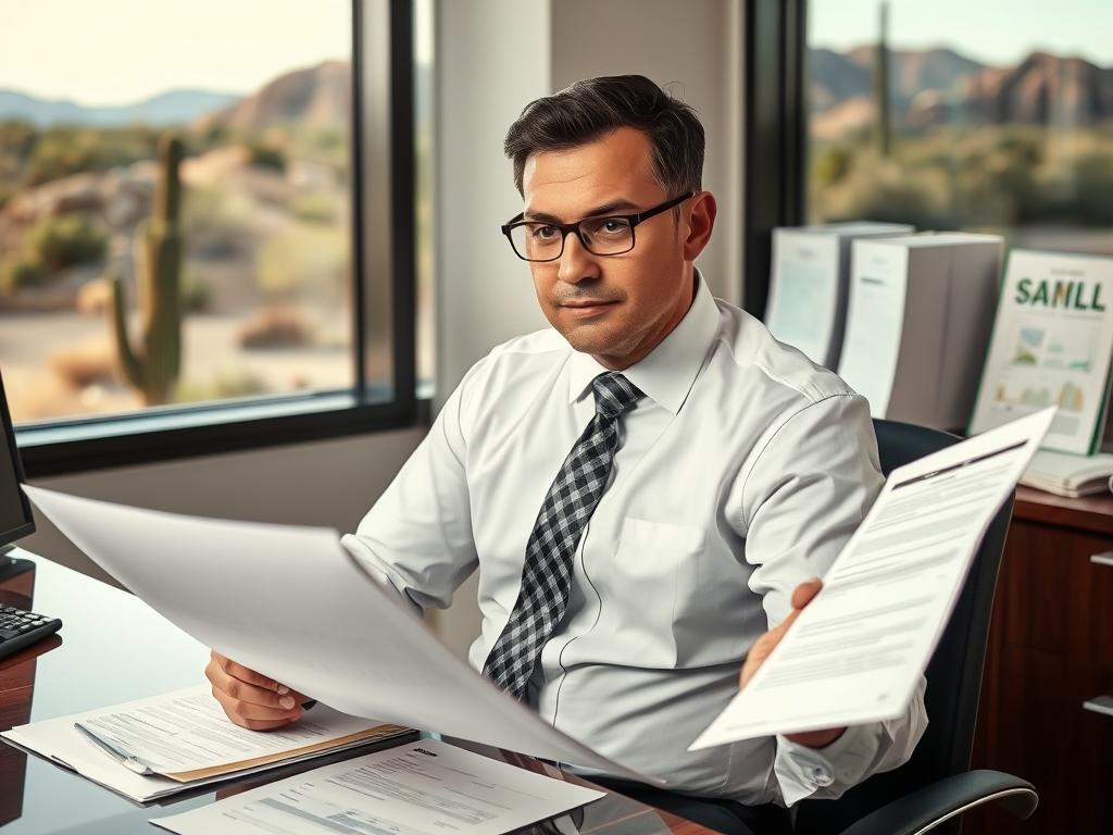 Arizona commercial debt collection expert reviewing case files