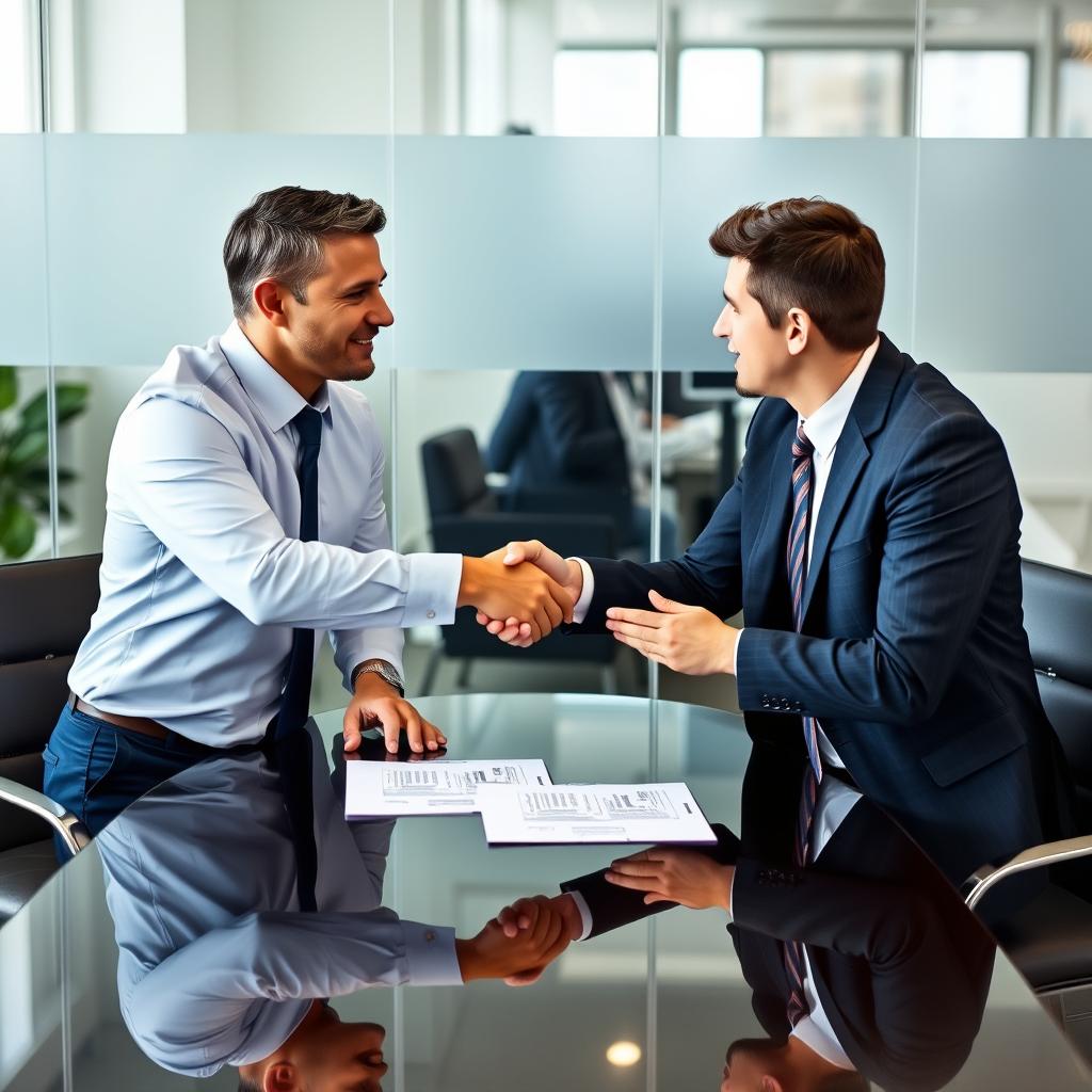 Debt negotiation meeting between professionals