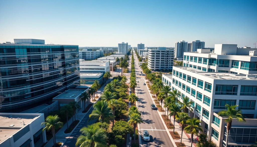 Florida business district representing commercial debt collection challenges