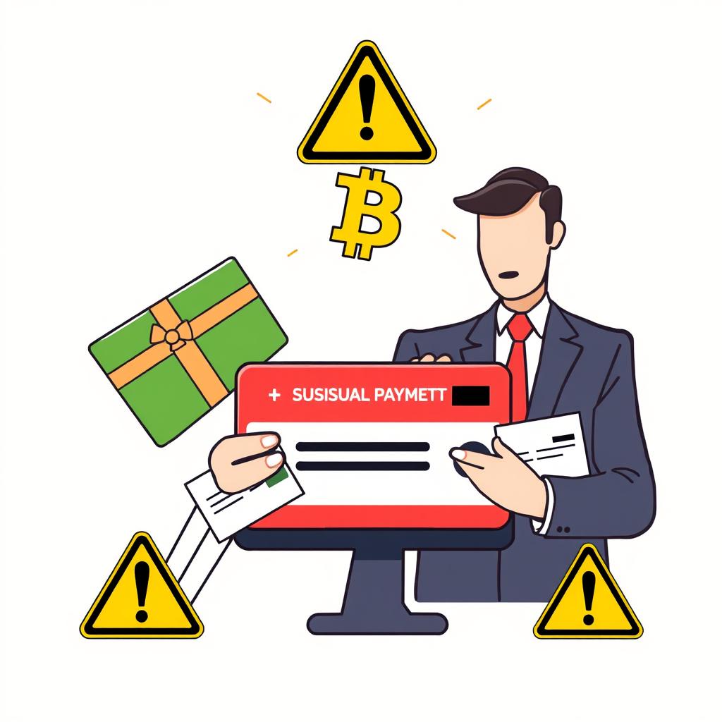 Illustration of unusual payment methods requested by fraudulent debt collectors